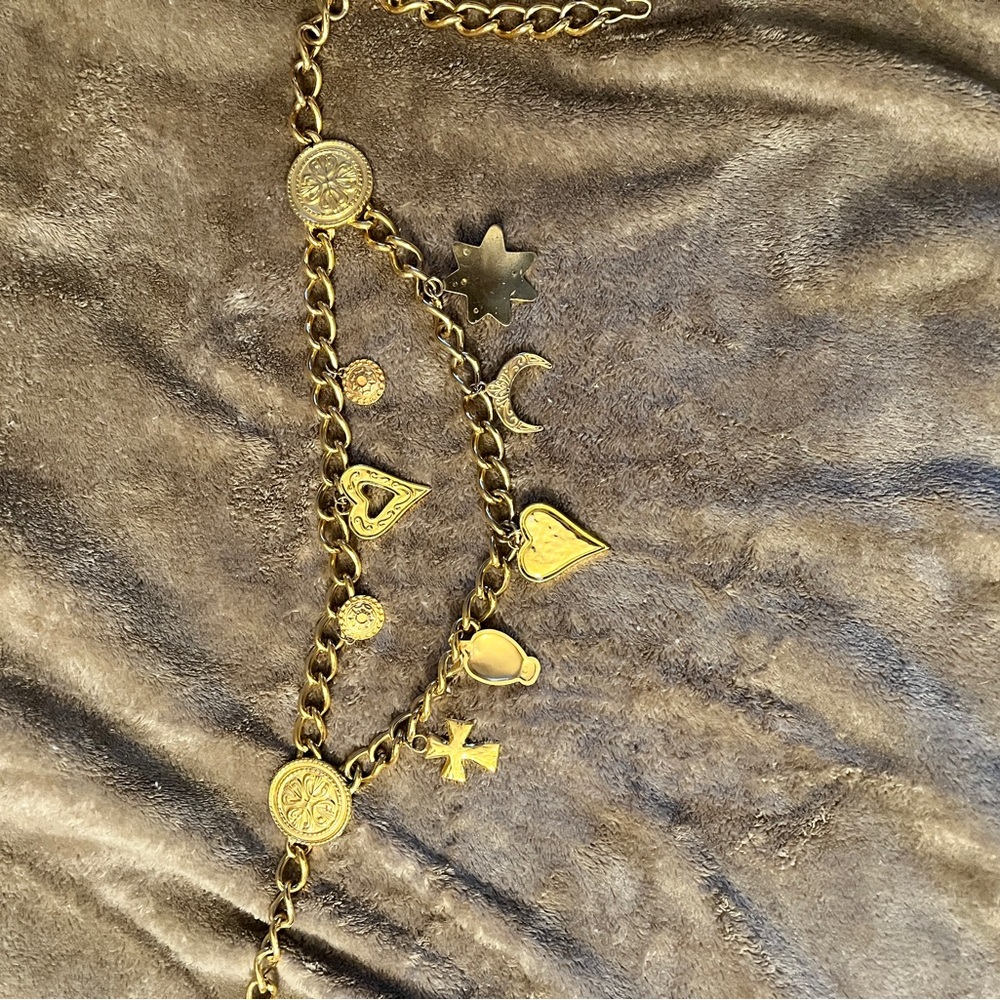 Escada Gold-Tone Charm Link Belt